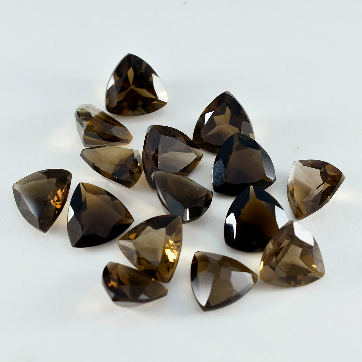 Smoky Quartz 1PC Tiny 6x6 MM Triangle Faceted Brown Polished Semi Precious Loose Gemstones - Image 4