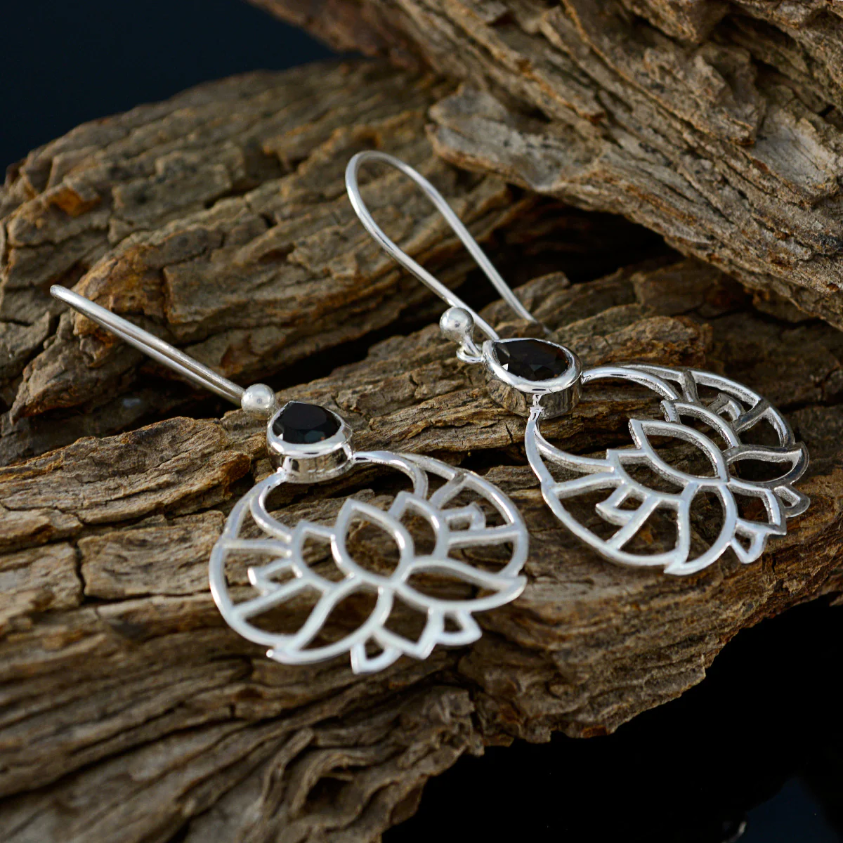 Smoky Quartz African Andrea Solitaire Dangle Brown 925 Sterling Silver Earring - Image 3