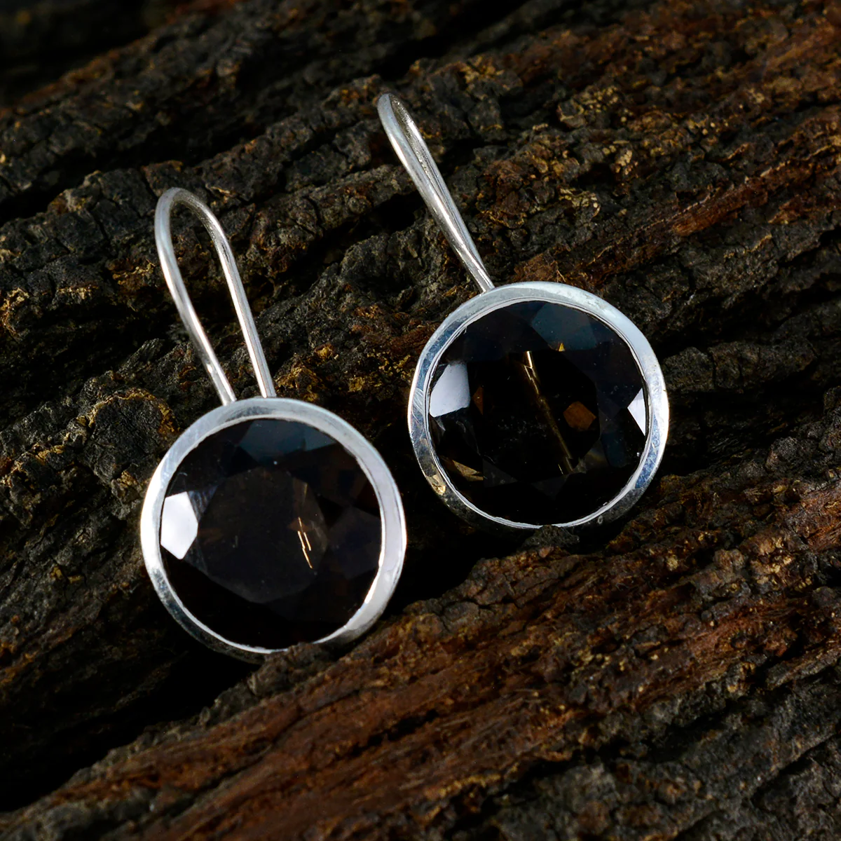 Smoky Quartz German Florencia Solitaire Dangle Brown Sterling Silver Earring - Image 3