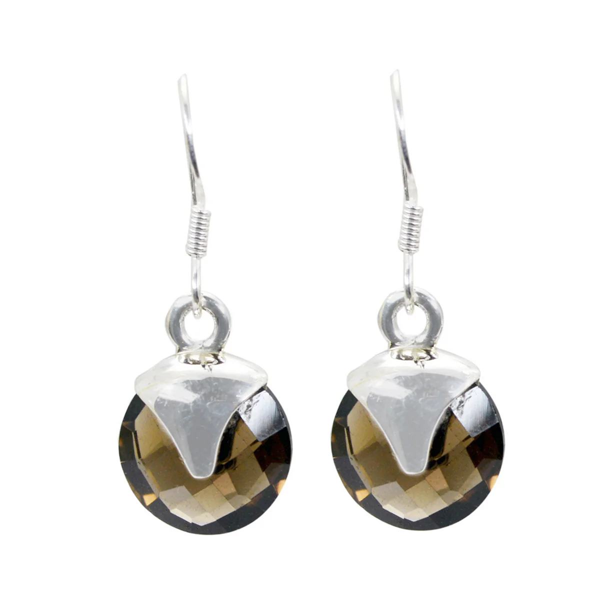 Smoky Quartz Japanese Hina multiple Dangle Brown 92.5 Silver Earring
