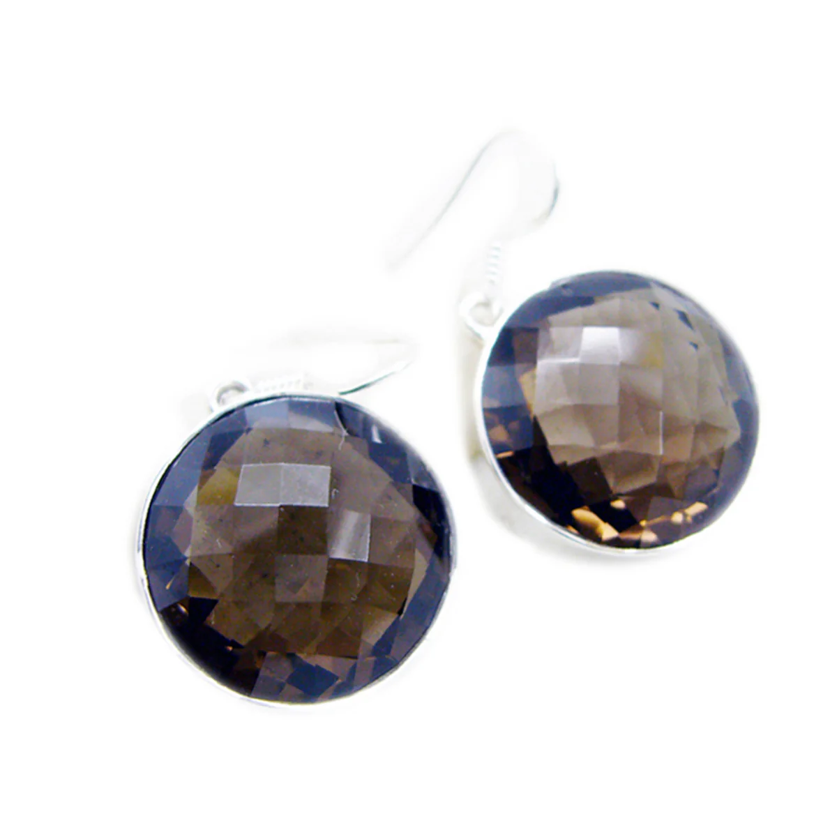 Smoky Quartz Korean Haruka multiple Dangle Brown 925 Silver Earring - Image 3