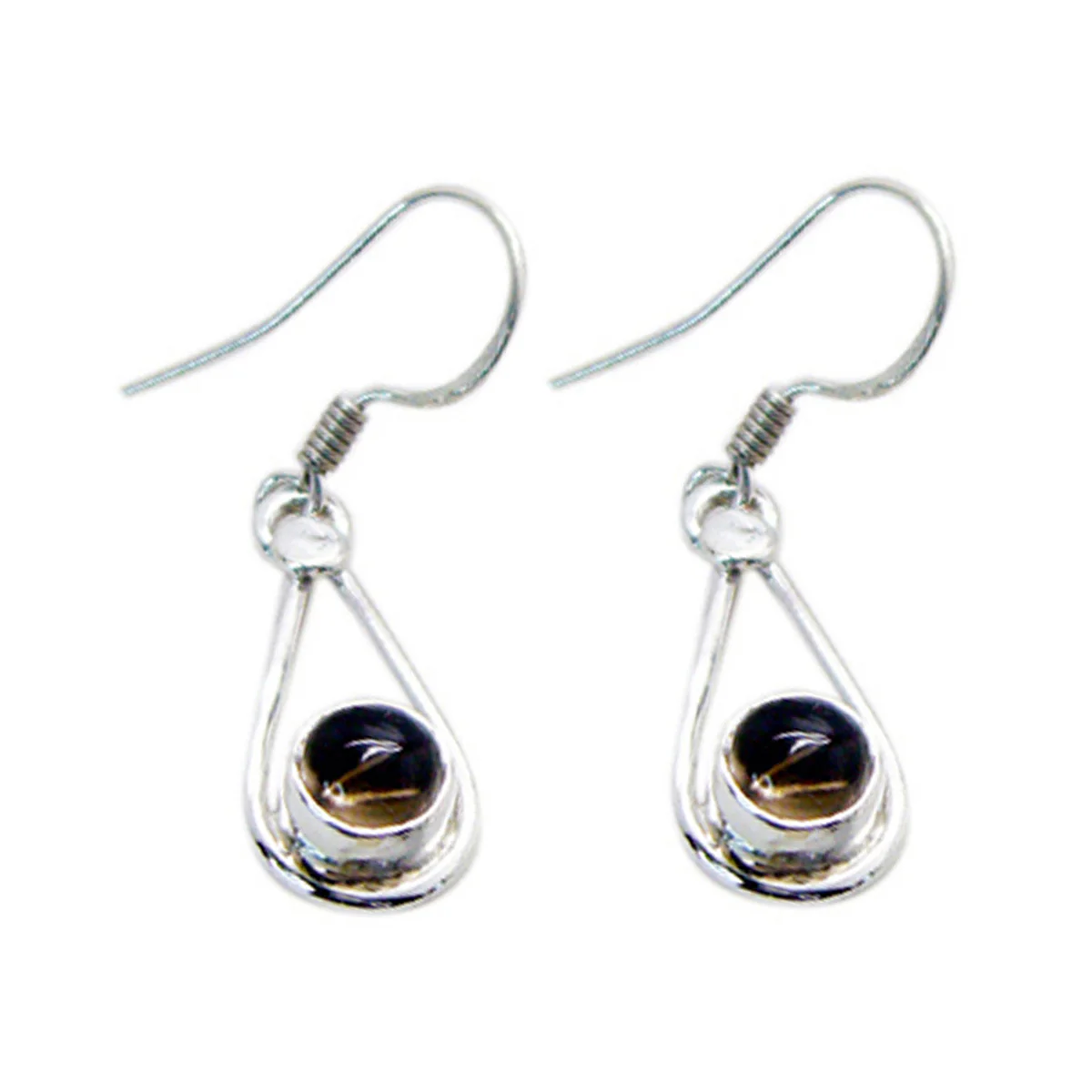 Smoky Quartz Korean Jia multiple Dangle Brown 92.5 Silver Earring