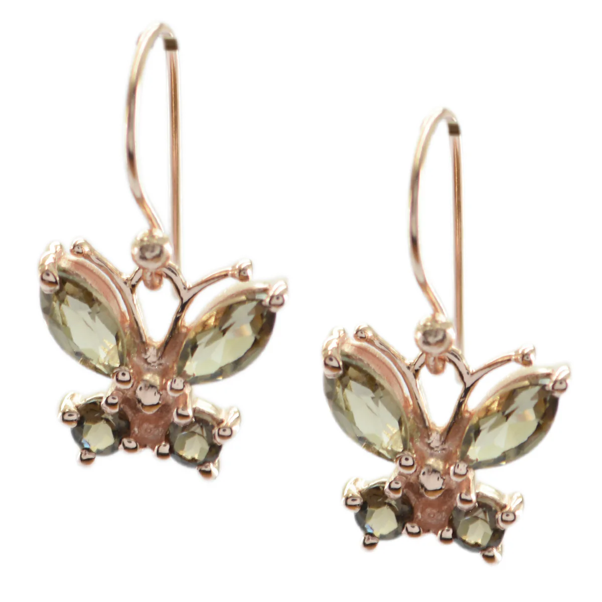 Smoky Quartz Korean Lucia multiple Dangle Brown 925 Silver Earring