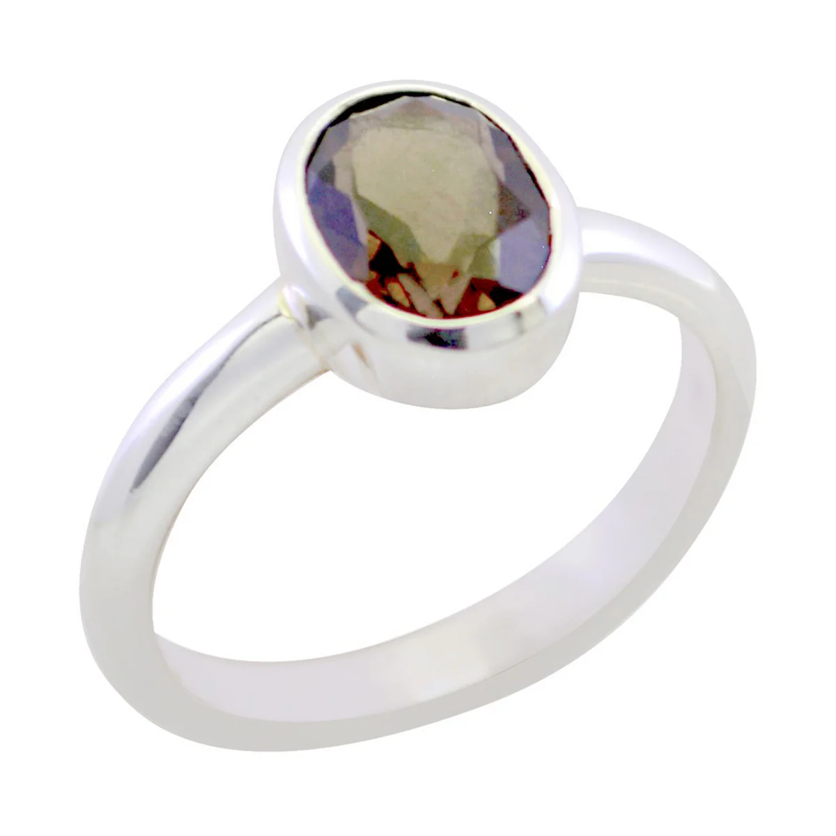 smoky quartz Solitaire American 925 Sterling Silver Brown Gemstone Delicate Luxurious Ring Jewelry - Image 2