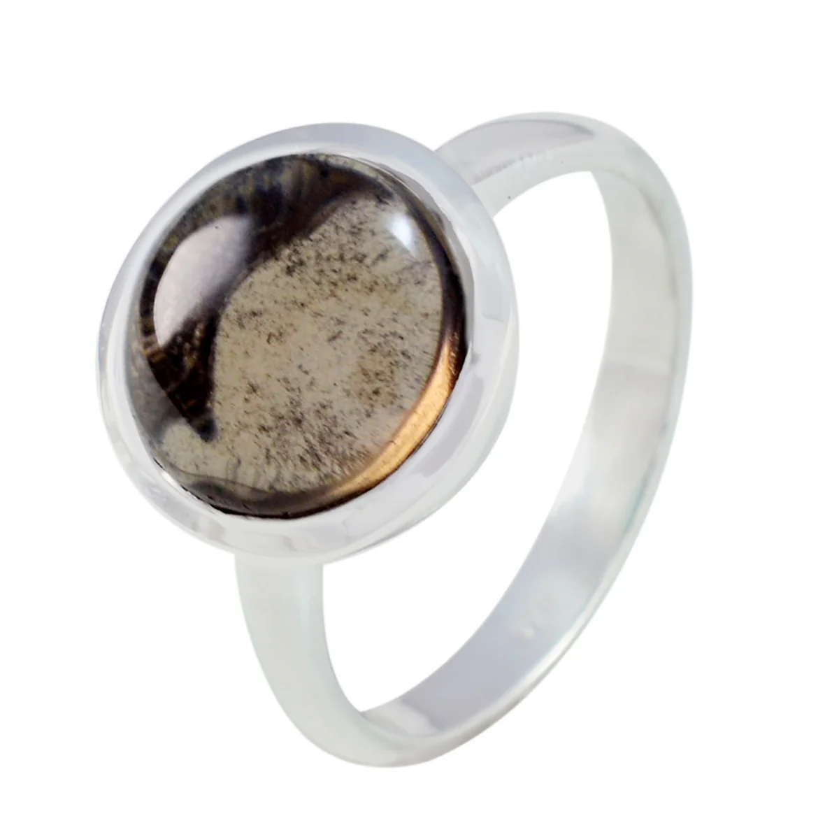 smoky quartz Solitaire French 925 Silver Brown Gemstones Tiny Glamorous Ring Jewelry - Image 2