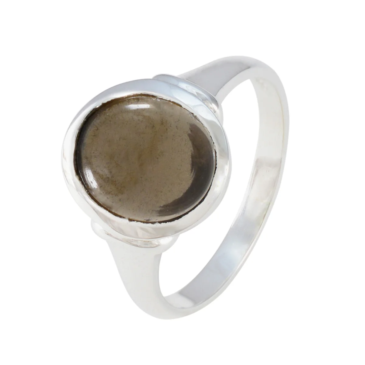 Smoky Quartz Solitaire German Silver Brown Gemstones Minimal Artisan Ring Jewelry - Image 2