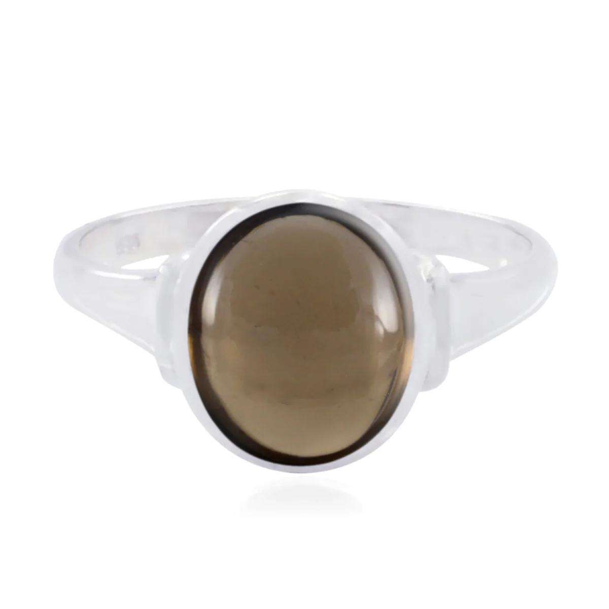 Smoky Quartz Solitaire German Silver Brown Gemstones Minimal Artisan Ring Jewelry - Image 3