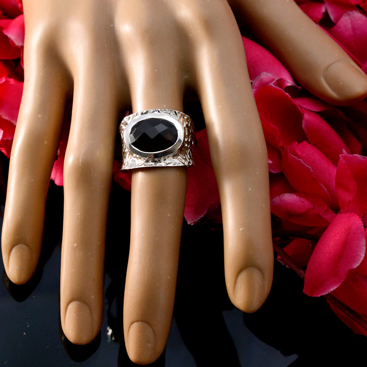 Smoky Quartz Solitaire Indian Silver Brown Gems Essential engravings Ring Jewellery - Image 5