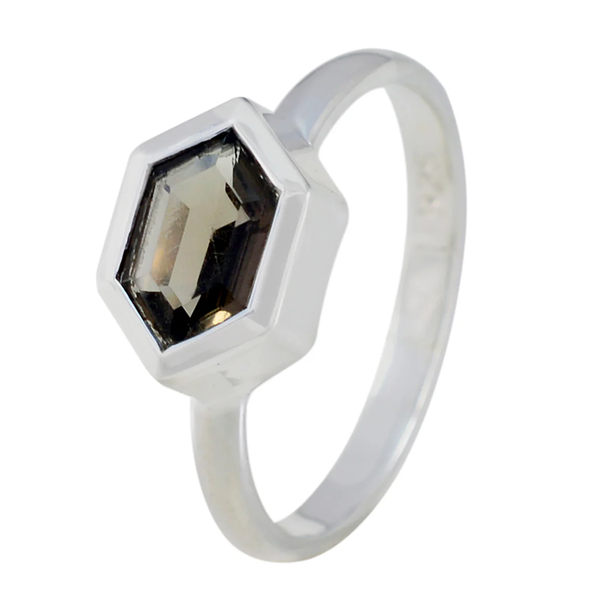 smoky quartz Solitaire Korean 925 Sterling Silver Brown Gems Dainty Artisan Ring Jewellery - Image 2