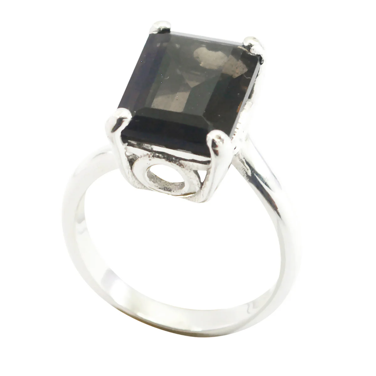 smoky quartz Solitaire Russian Silver Brown Gemstone Mid-weight Graceful Ring Jewellery - Image 2