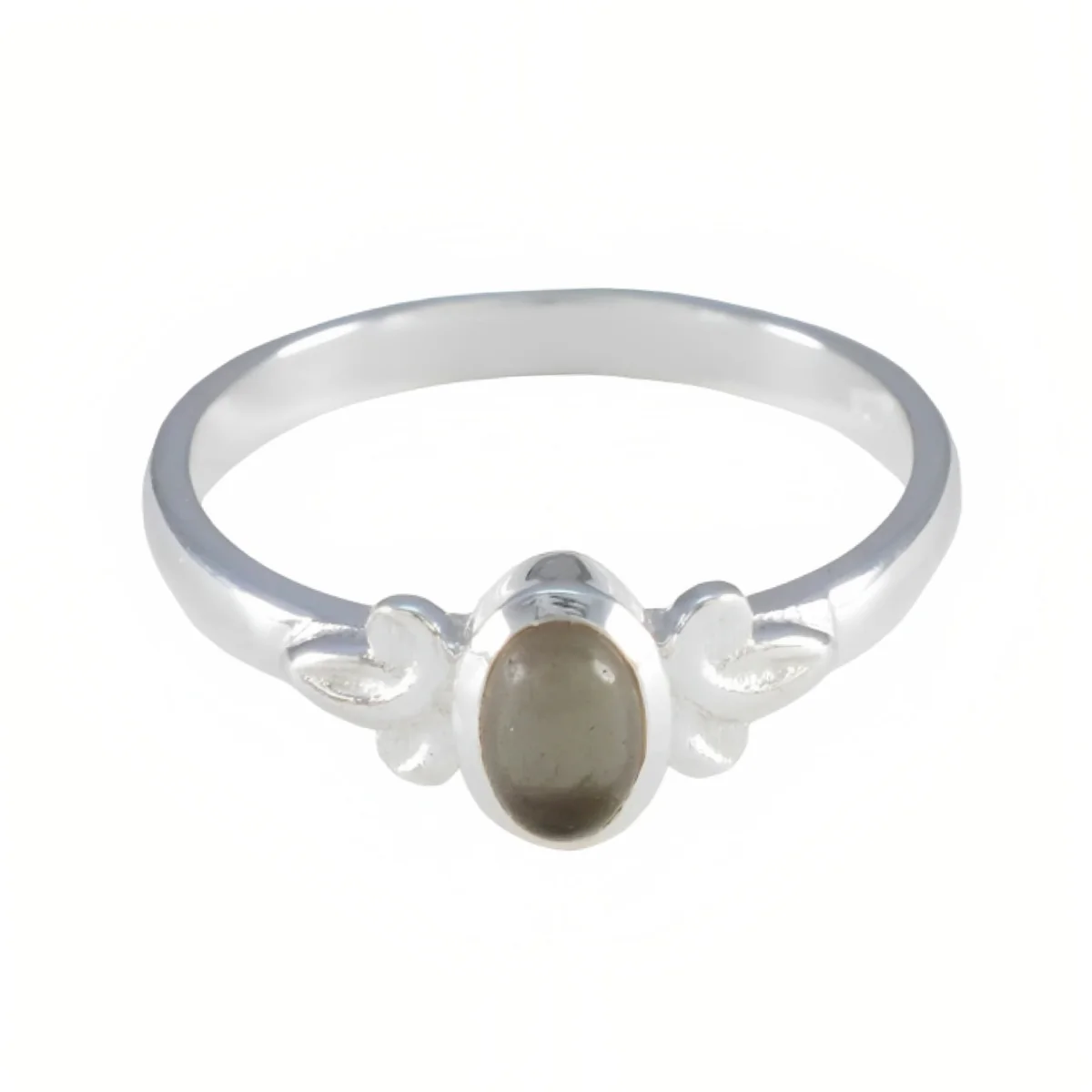 Smoky Quartz Solitaire Turkish Silver Brown Gems Dainty Abstract Ring Jewelry