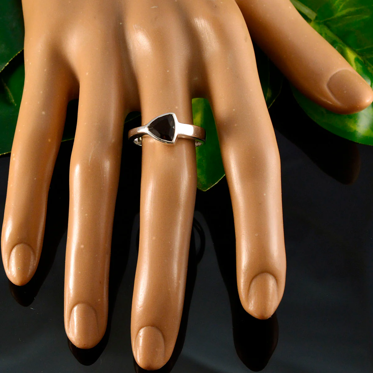 Smoky Quartz Solitaire Turkish Silver Brown Gemstones Tiny Artisan Ring Jewellery - Image 5