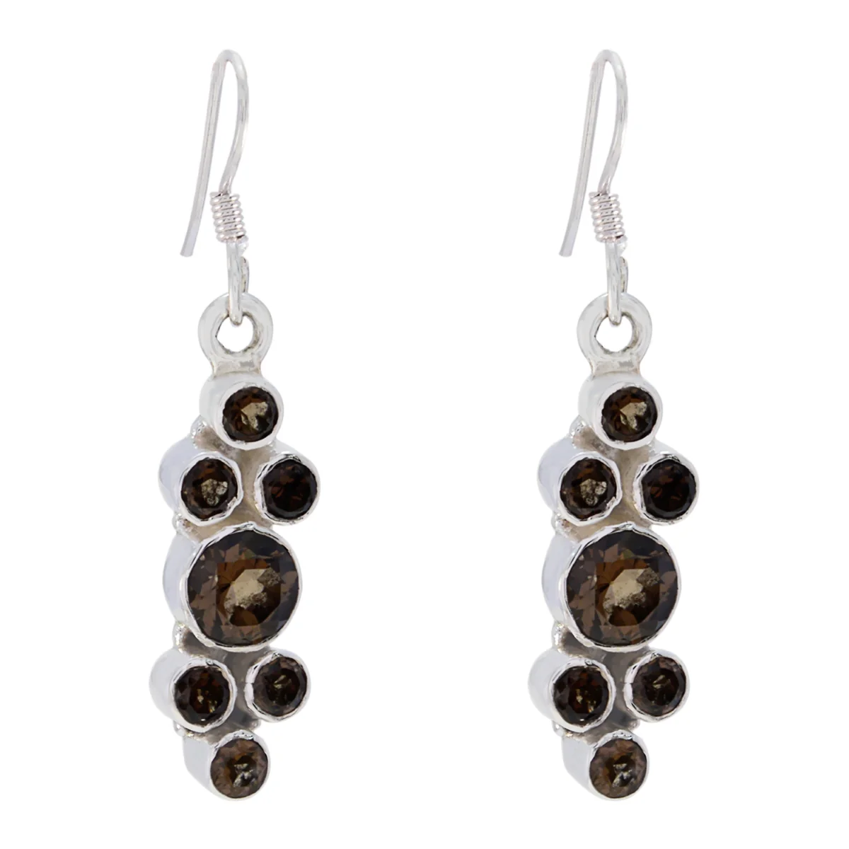 Smoky Quartz Spanish Li Lee multiple Dangle Brown 92.5 Silver Earring