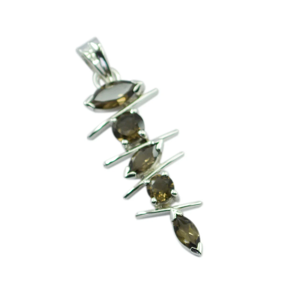 Smoky Quartz Tiny Egyptian 92.5 Silver Penta Ivana Feminine Brown Pendant Jewellery