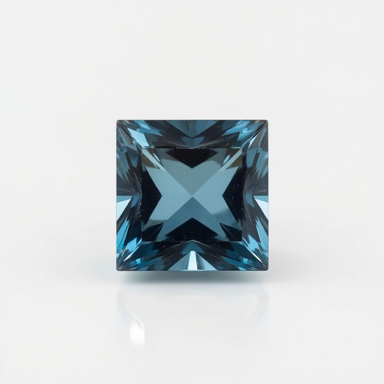 Swiss Blue Topaz 1PC Small 8x8 MM Square Faceted Blue Luster Semi Precious Loose Gemstones