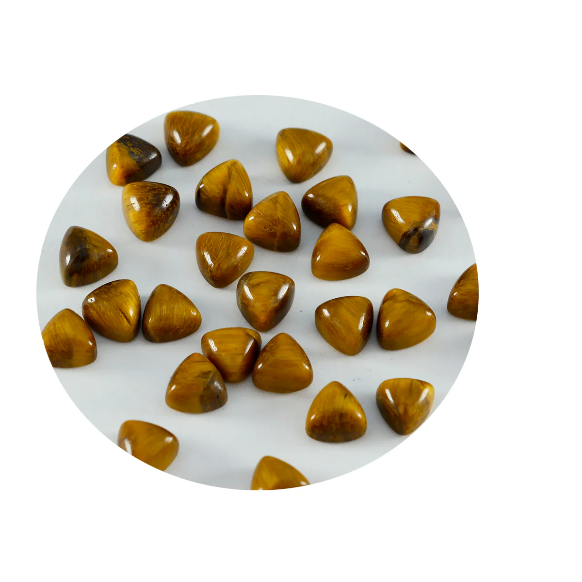 Tiger Eye 10PC Tiny 3x3 MM Triangle Cabochon Brown Brilliant semi Precious Loose Gems - Image 2