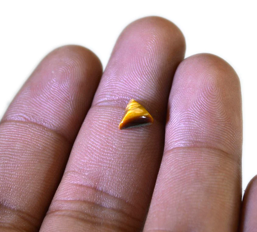 Tiger Eye 10PC Tiny 5x5 MM Triangle Cabochon Brown Polished semi Precious Loose Gemstones - Image 3