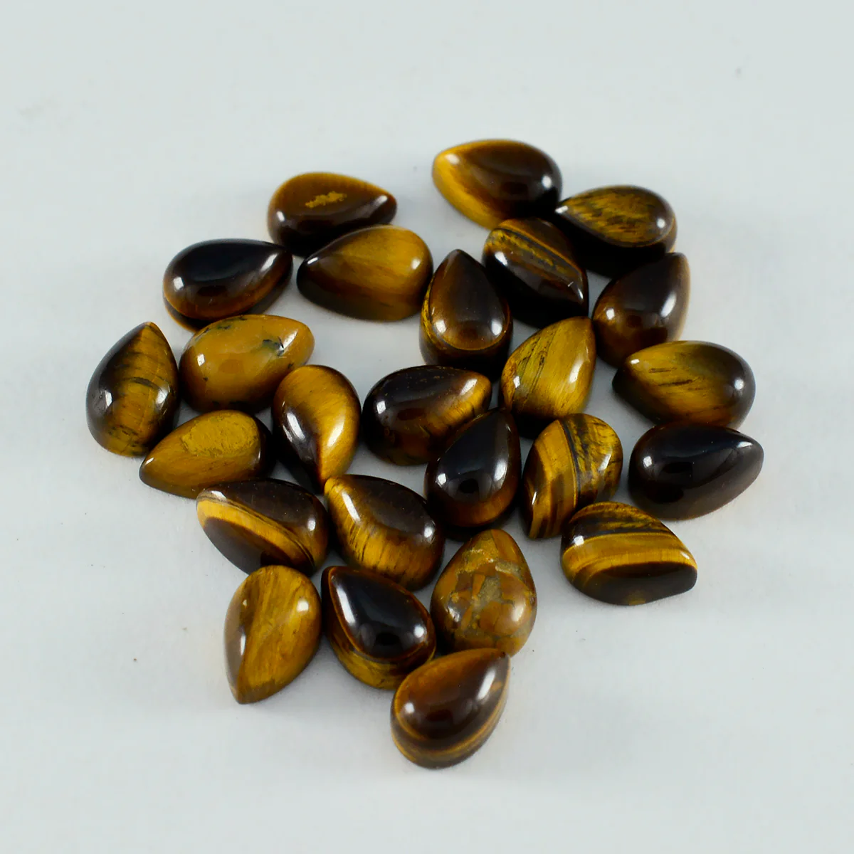 Tiger Eye 1PC Large 8x12 MM Pear Cabochon Brown Polished semi Precious Loose Gems