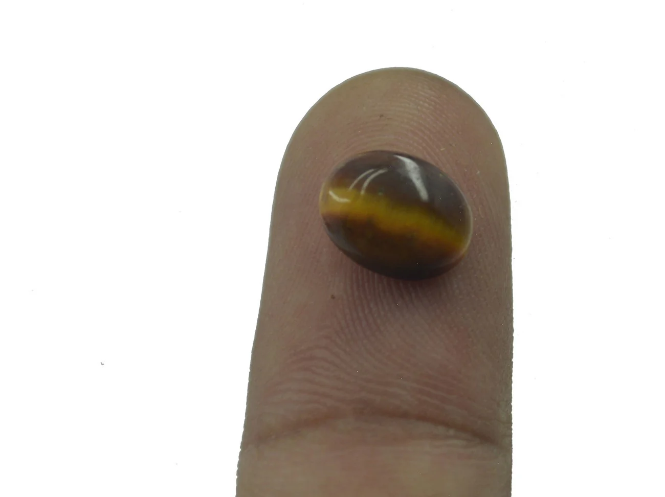 Tiger Eye 1PC Small 6x8 MM Oval Cabochon Brown Lustrous semi Precious Loose Gemstone - Image 3