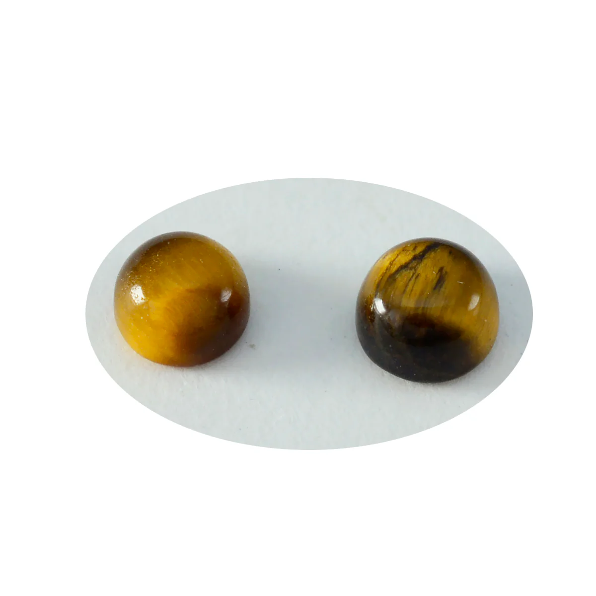 Tiger Eye 1PC Small 7x7 MM Round Cabochon Brown Pure semi Precious Loose Gemstones - Image 2