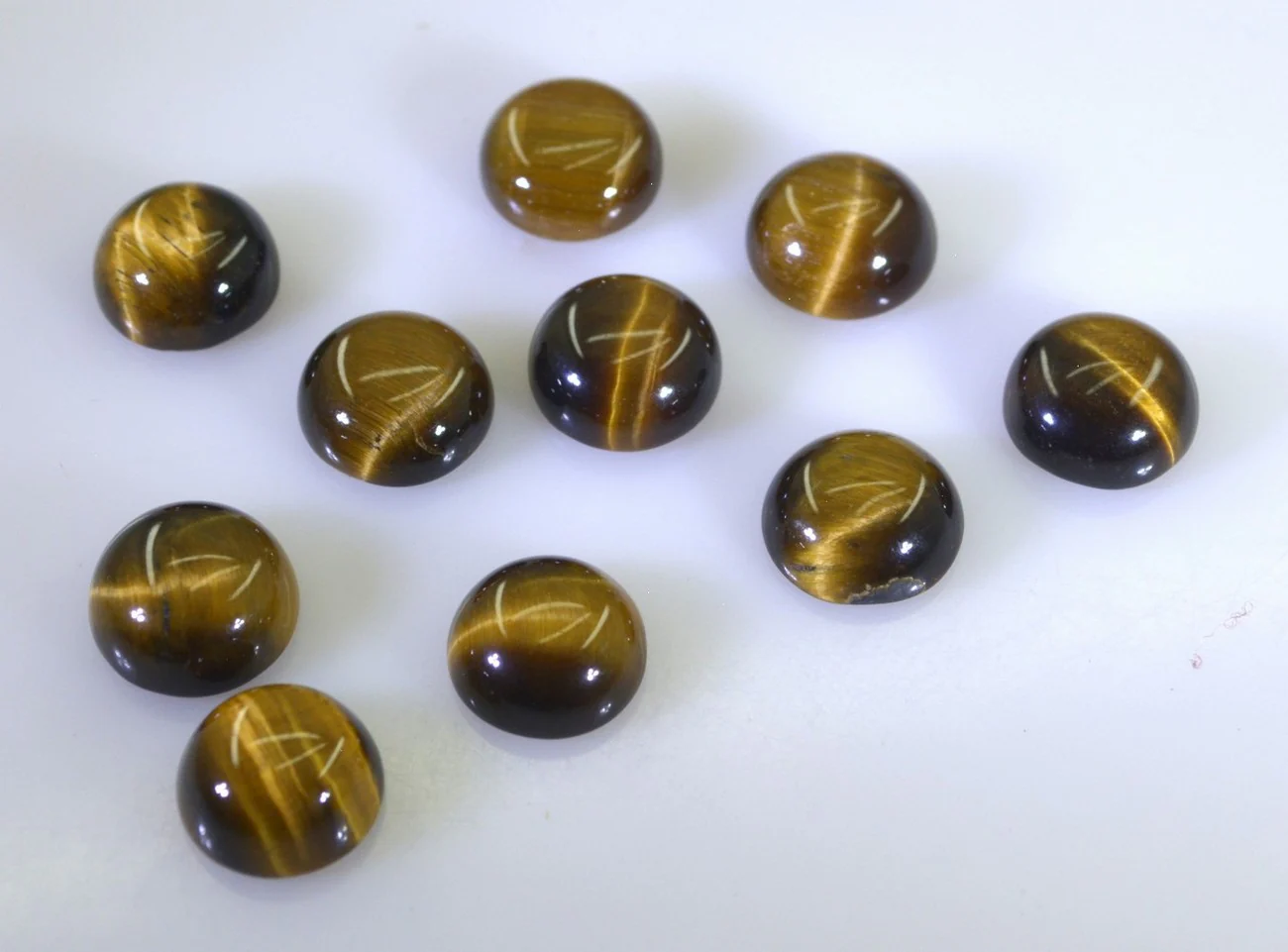 Tiger Eye 1PC Small 7x7 MM Round Cabochon Brown Pure semi Precious Loose Gemstones - Image 3
