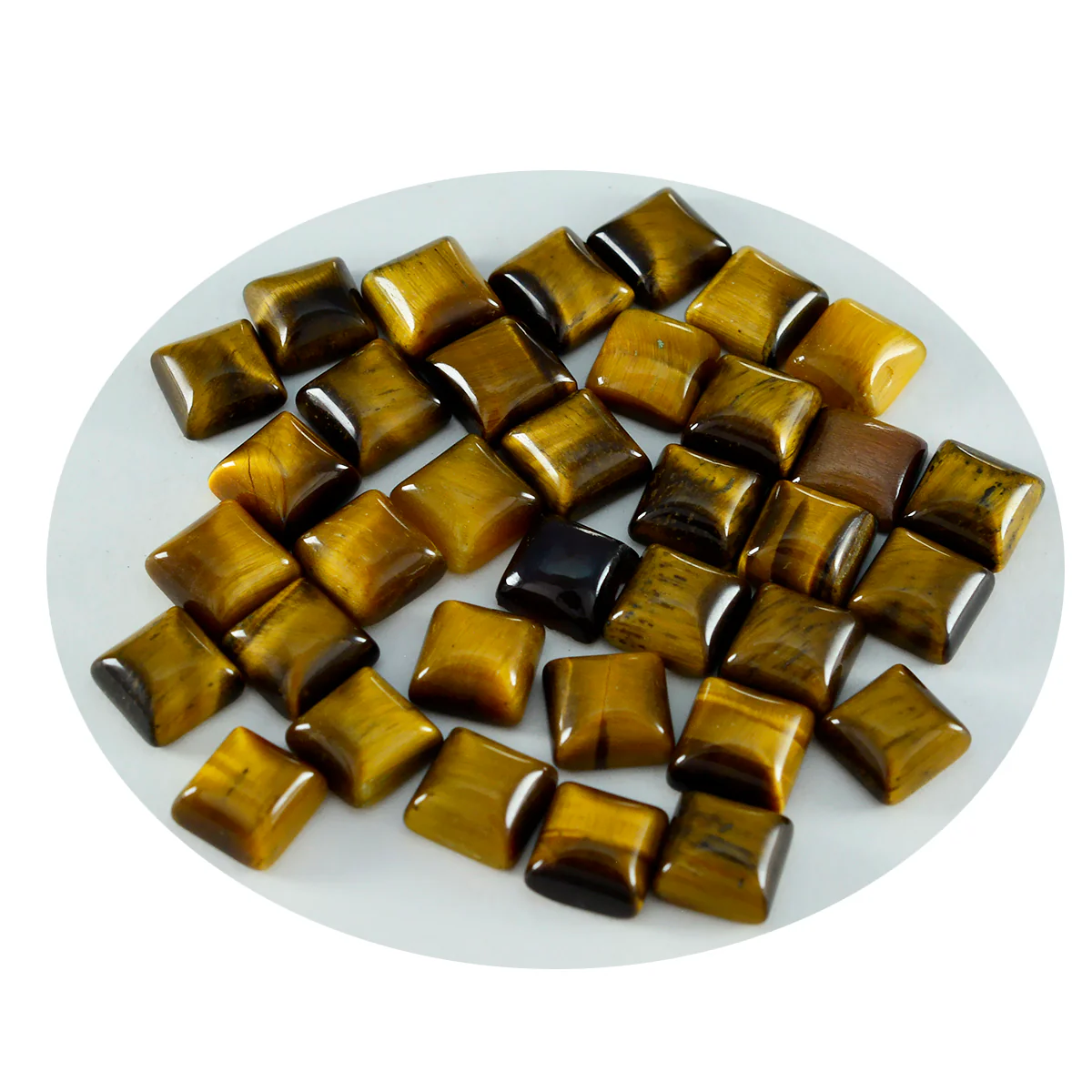 Tiger Eye 1PC Small 7x7 MM Square Cabochon Brown Natural semi Precious Loose Gemstone - Image 2