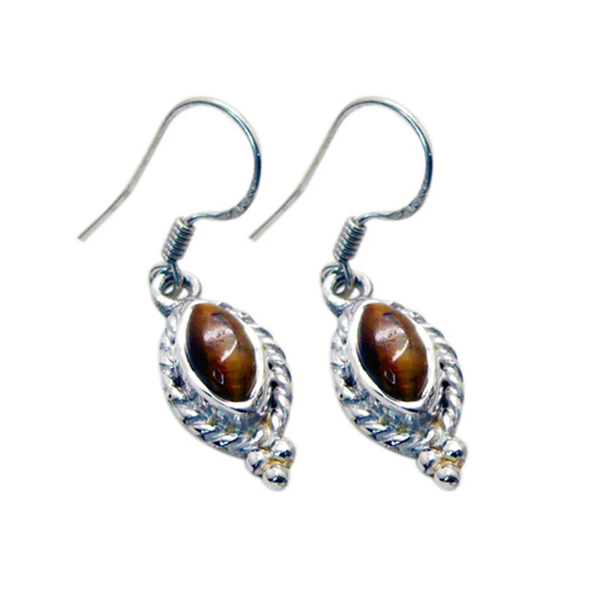 Tiger Eye Australian Teresa multiple Dangle Brown 925 Sterling Silver Earring - Image 2