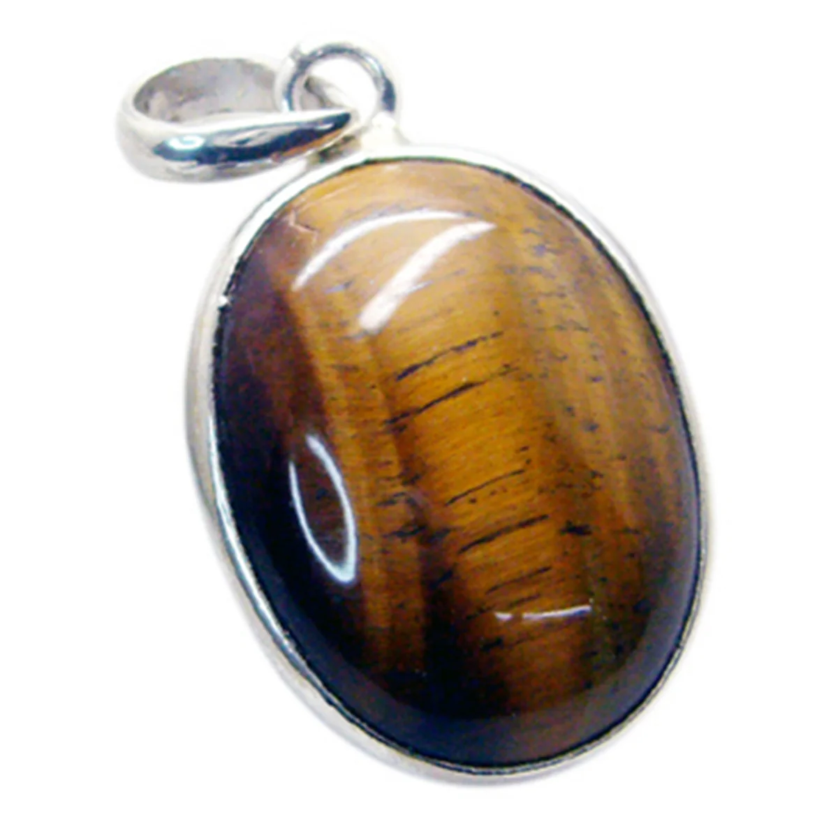 Tiger Eye Featherlight American 92.5 Silver Solitaire Violet Sophisticated Brown Pendant Jewellery - Image 2