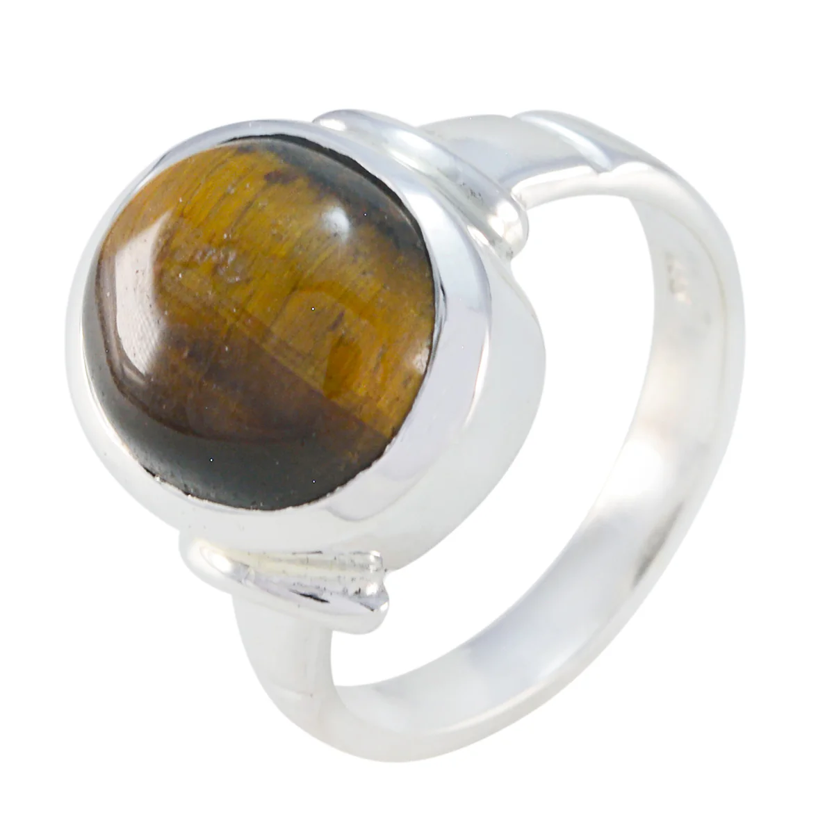 Tiger Eye Solitaire German Silver Brown Gemstone Eye-catching valentine Ring Jewellery - Image 2