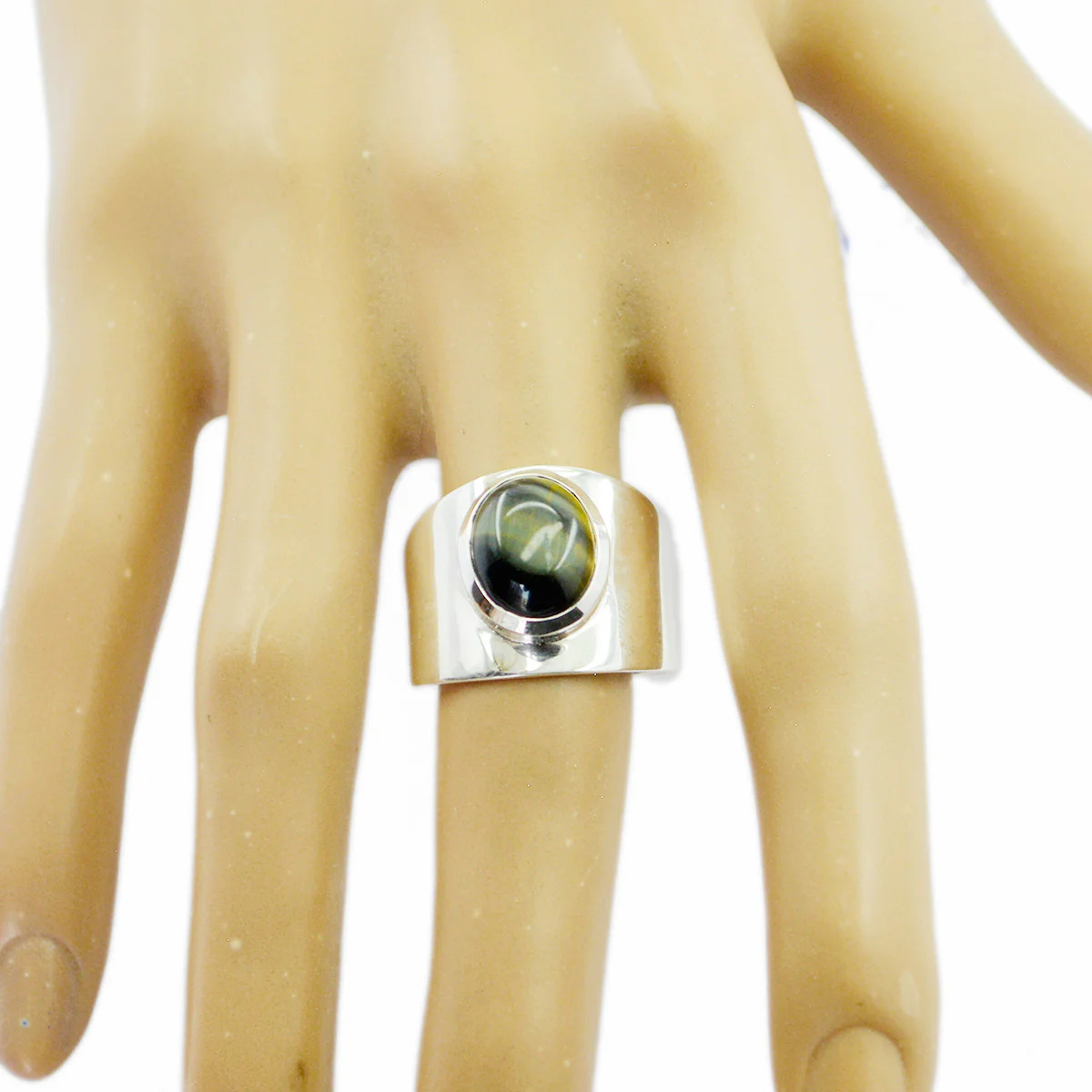 Tiger Eye Solitaire Indian Sterling Silver Brown Gemstones Eye-catching Armor Ring Jewelry - Image 2