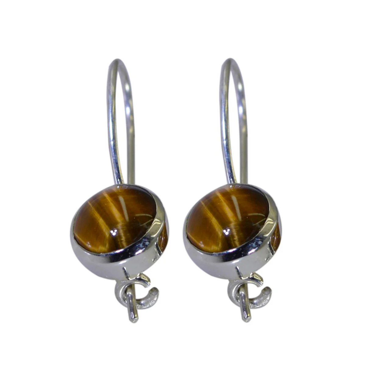 Tiger Eye Turkish Renata multiple Dangle Brown 925 Sterling Silver Earring