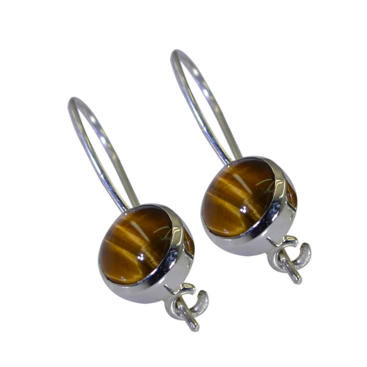 Tiger Eye Turkish Renata multiple Dangle Brown 925 Sterling Silver Earring - Image 2