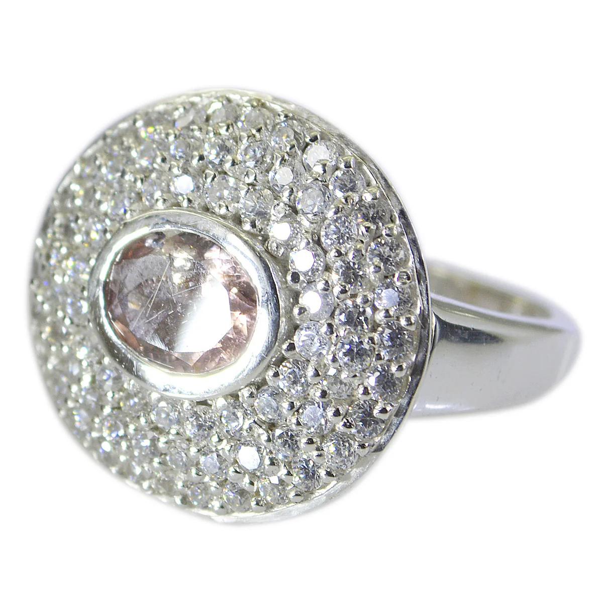 Tourmaline Halo Egyptian Silver multicolor Gemstone Eye-catching Abstract Ring Jewelry - Image 2
