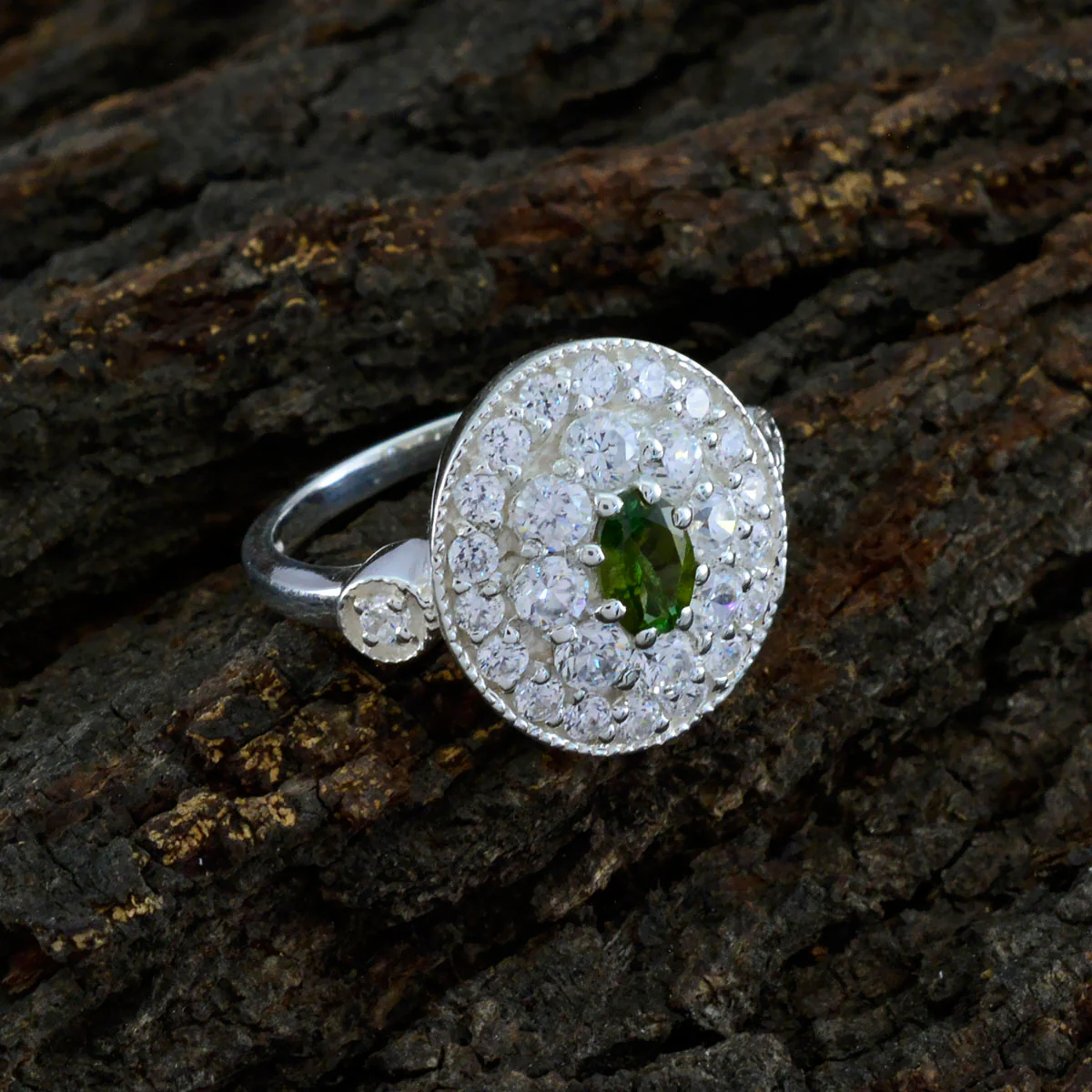 Tourmaline Halo Egyptian Silver multicolor Gemstones Classic Modern Ring Jewellery - Image 3