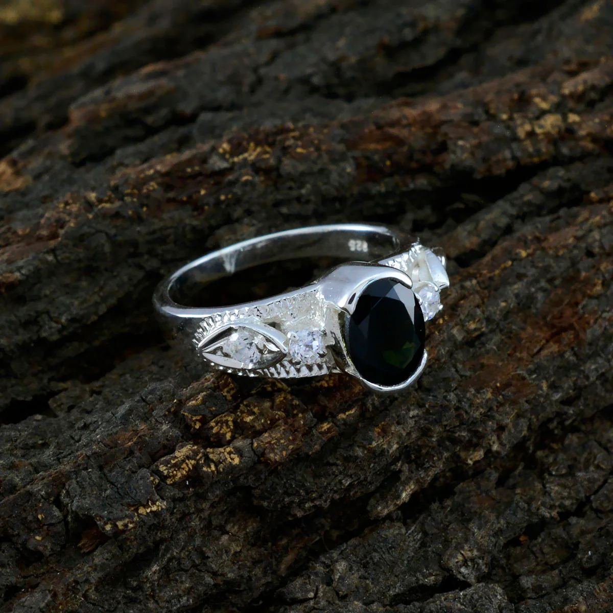 Tourmaline Solitaire African Sterling Silver multicolor Gems Minimal Love Ring Jewelry - Image 3