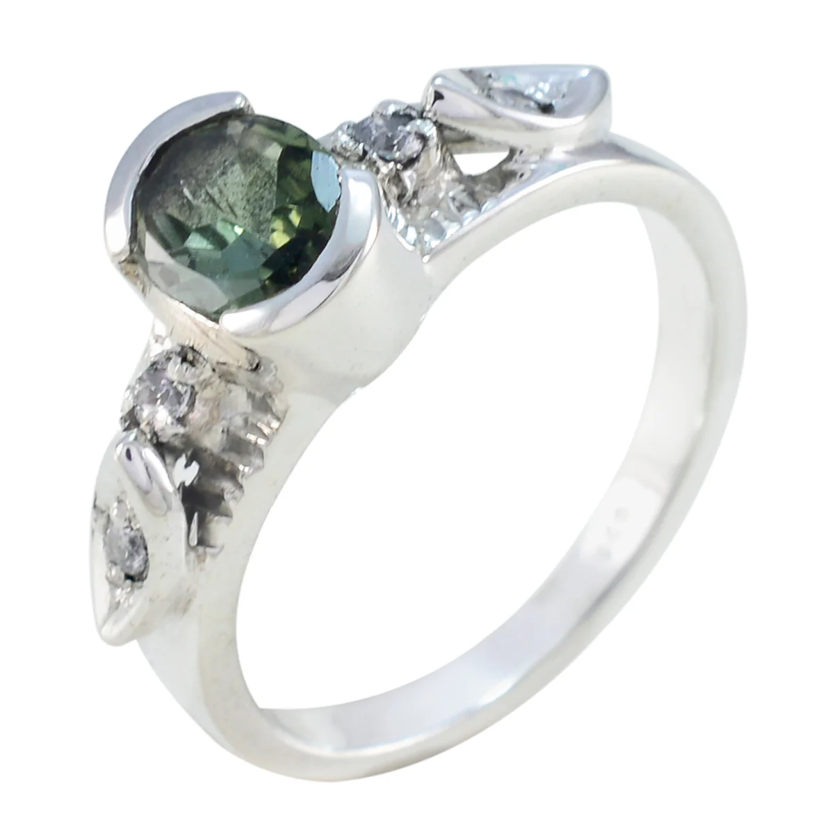 Tourmaline Solitaire Russian 925 Silver multicolor Gemstone Minimal Fairytale Ring Jewellery - Image 2