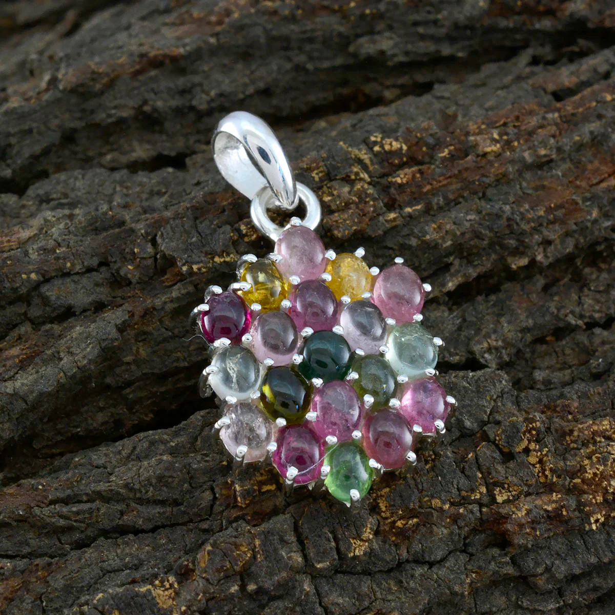 Tourmaline Tiny American Silver multiple Ella Abstract multicolor Pendant Jewelry - Image 2