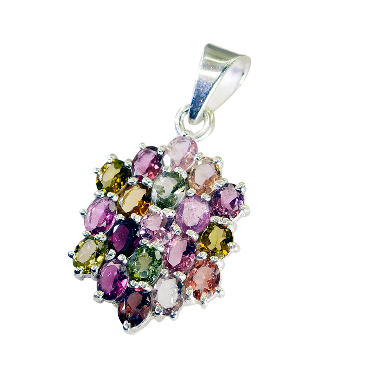 Tourmaline Tiny Mexican Sterling Silver multiple Ellie Trendy multicolor Pendant Jewellery - Image 3