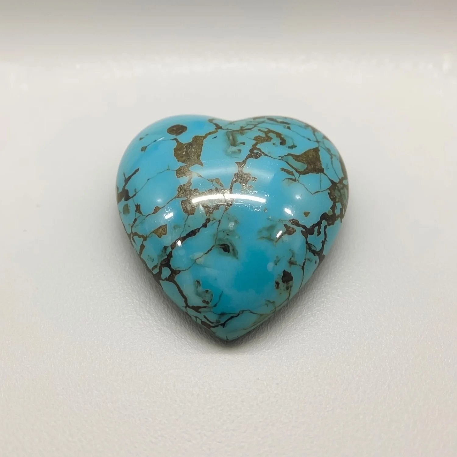 Turquoise 1PC Large 11x11 MM Heart Cabochon Blue Pure semi Precious Precious Gemstone - Image 2