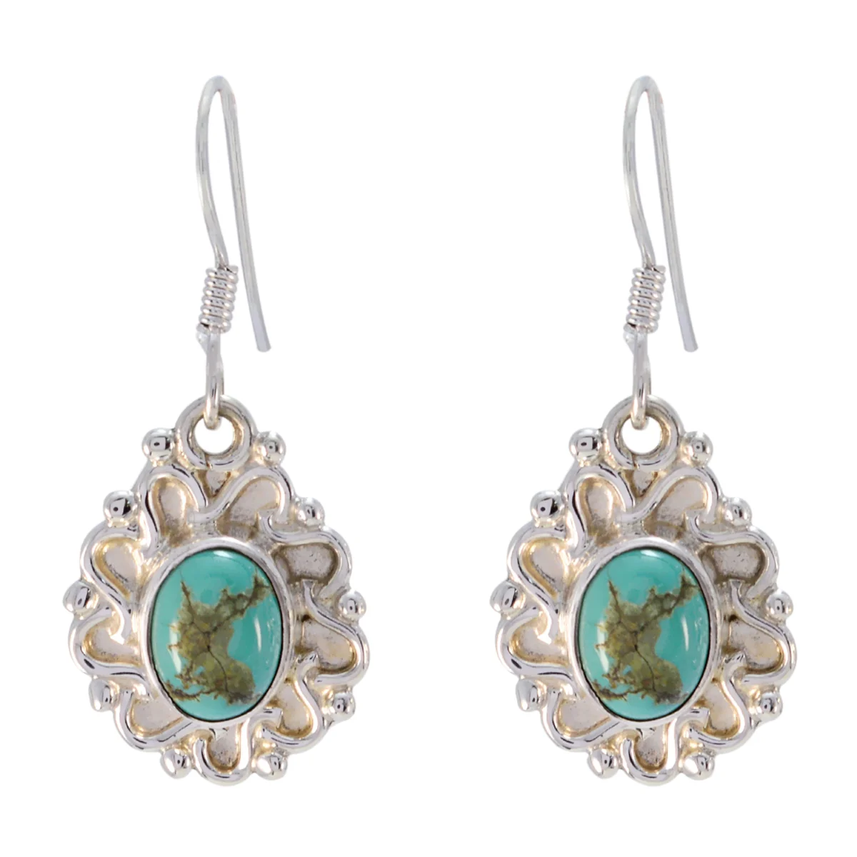 Turquoise American Eleanor multiple Dangle Blue Sterling Silver Earring