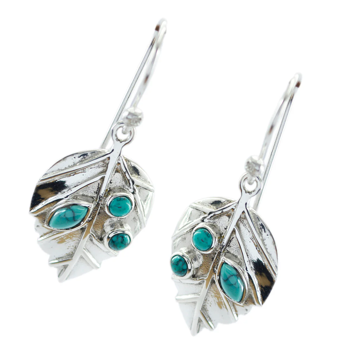 Turquoise Australian Emily multiple Dangle Blue 925 Sterling Silver Earring - Image 3