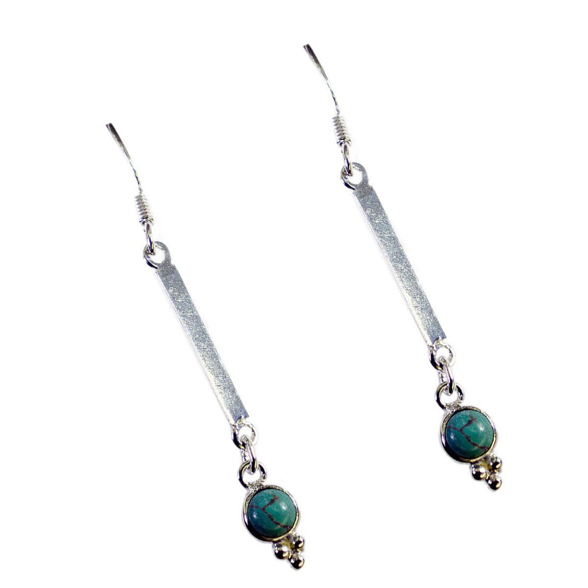 Turquoise Australian Sarah multiple Dangle Blue 925 Silver Earring - Image 2