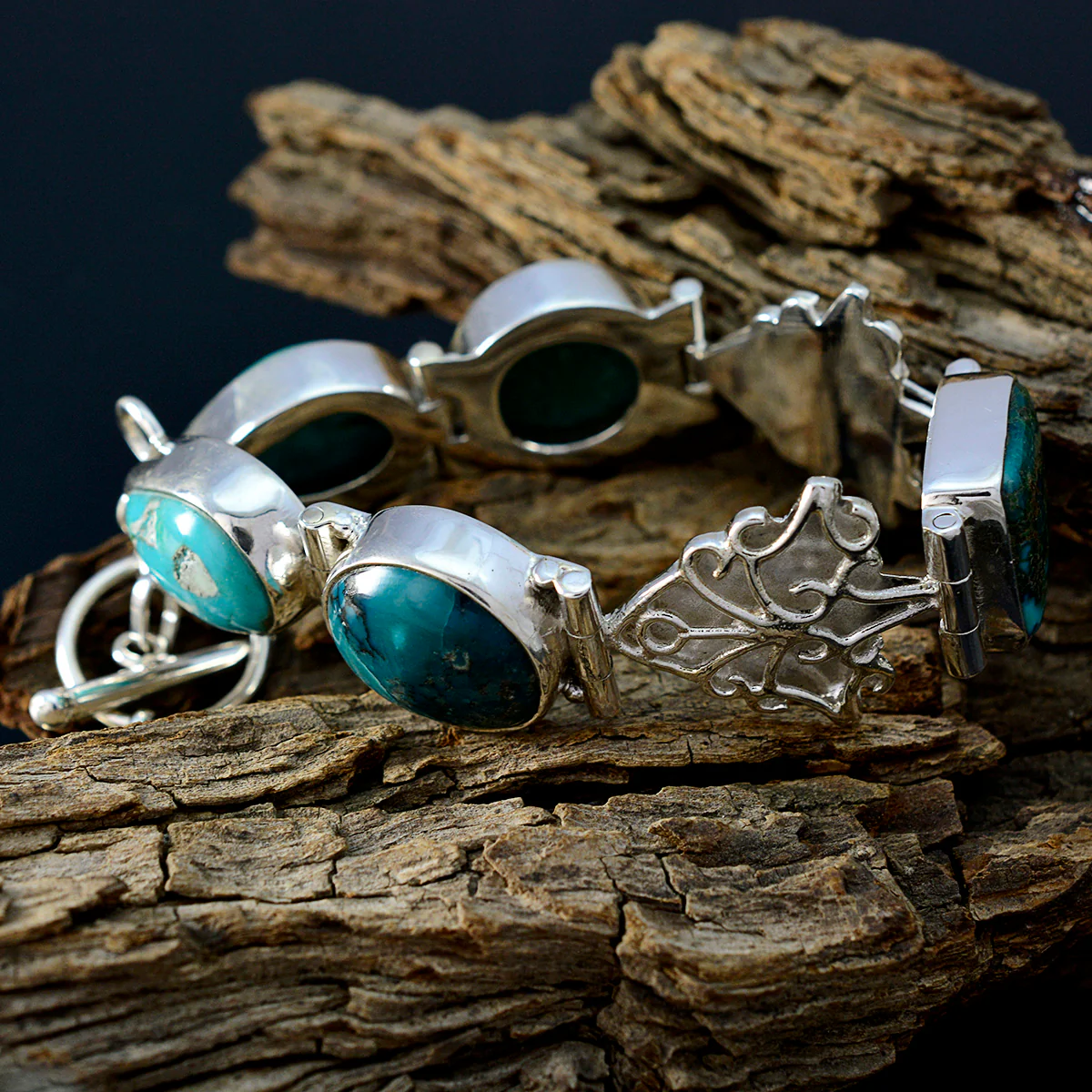 Turquoise Cleanup Day Versatile Turquoise 925 Silver Links Bracelet - Image 3