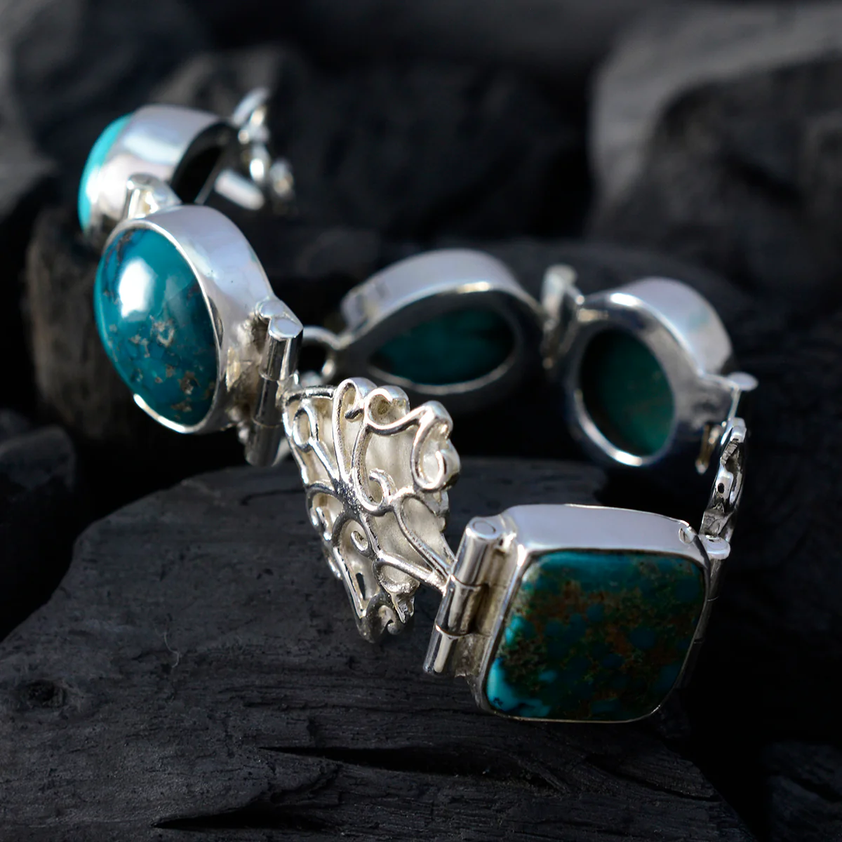 Turquoise Cleanup Day Versatile Turquoise 925 Silver Links Bracelet - Image 4