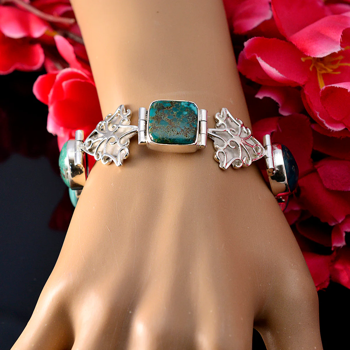 Turquoise Cleanup Day Versatile Turquoise 925 Silver Links Bracelet - Image 5