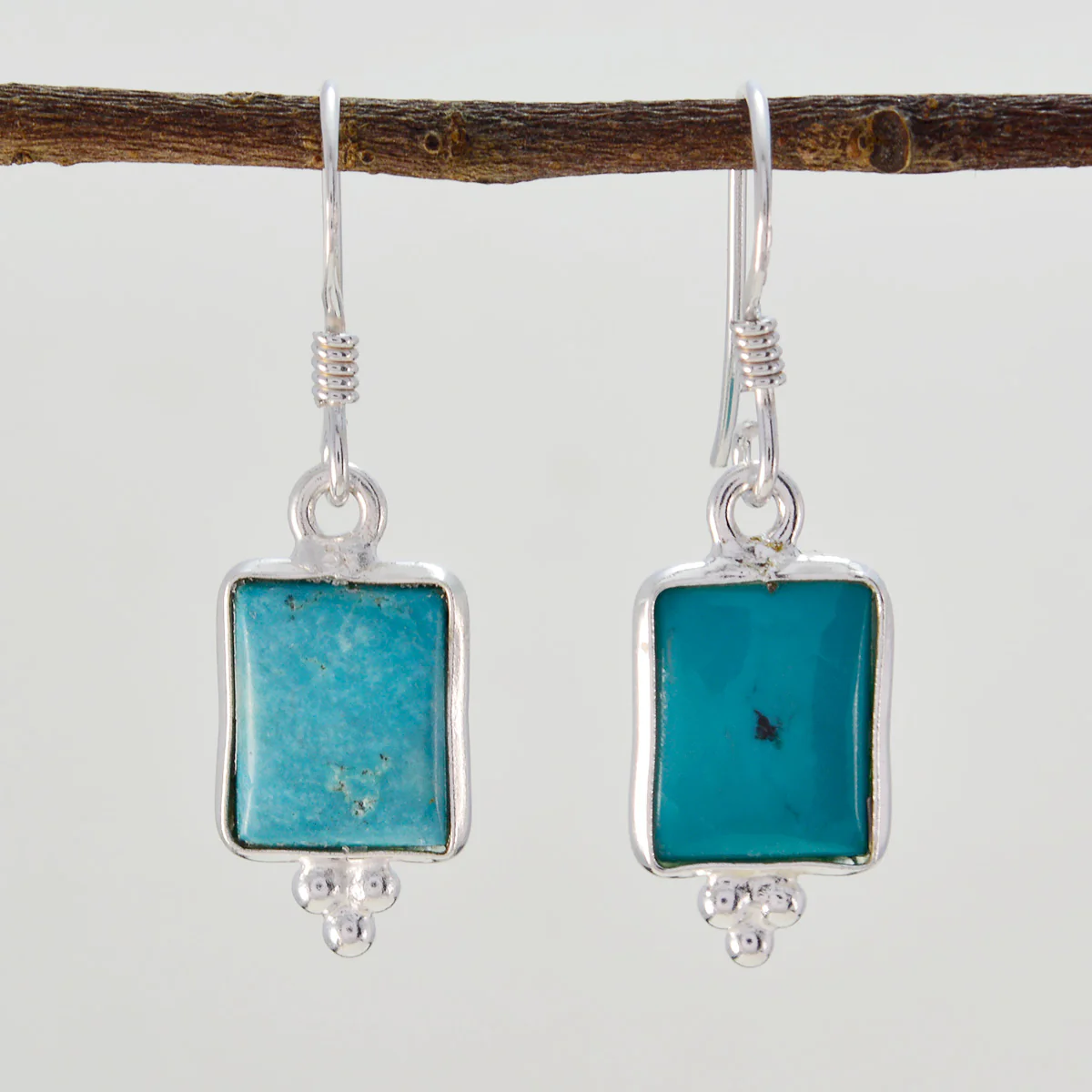 Turquoise Japanese Anna multiple Dangle Blue 92.5 Silver Earring - Image 2