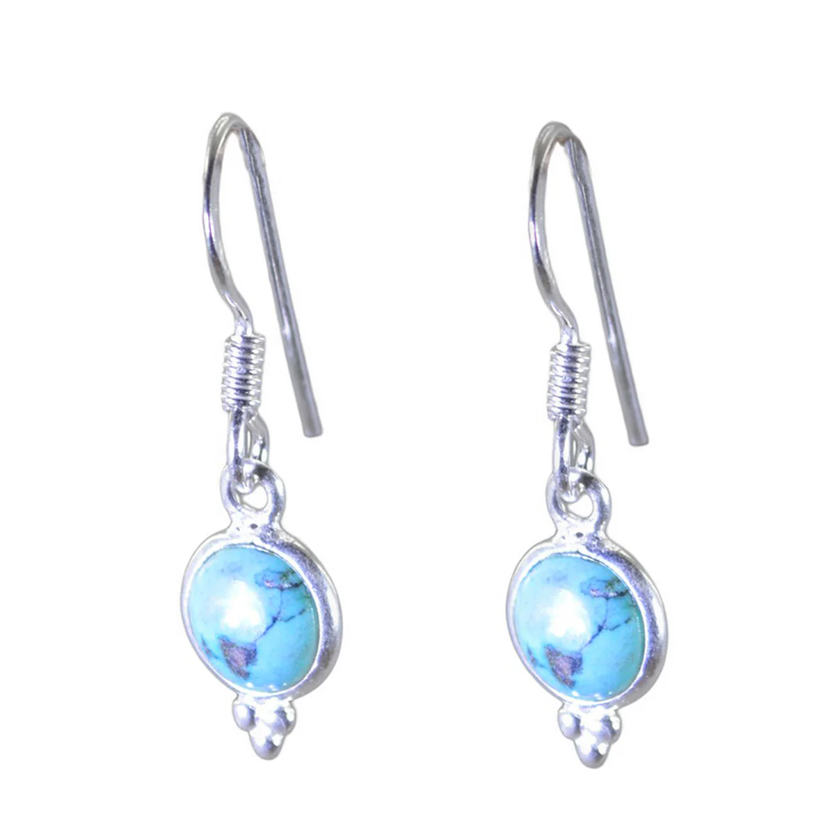 Turquoise Mexican Autumn multiple Dangle Blue 92.5 Silver Earring