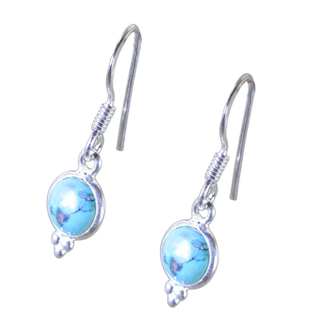 Turquoise Mexican Autumn multiple Dangle Blue 92.5 Silver Earring - Image 3