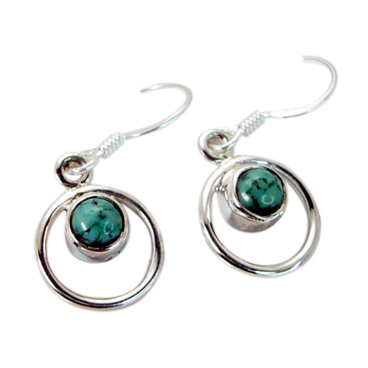 Turquoise Russian Chloe multiple Dangle Blue Silver Earring - Image 2