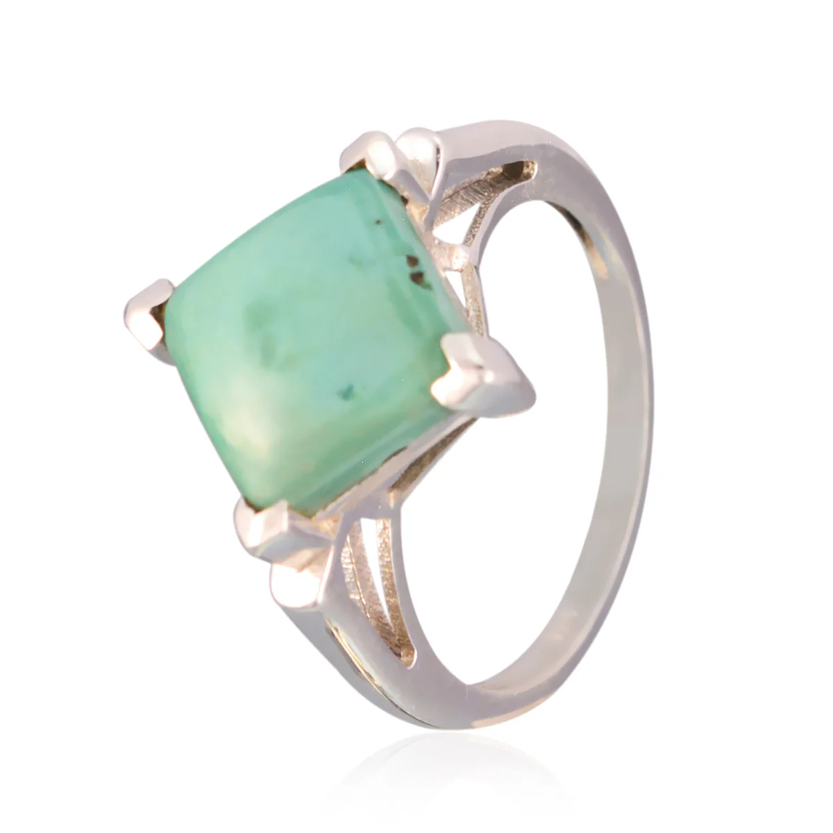 Turquoise Solitaire African 925 Sterling Silver Blue Gemstone Slim Glamorous Ring Jewellery - Image 2